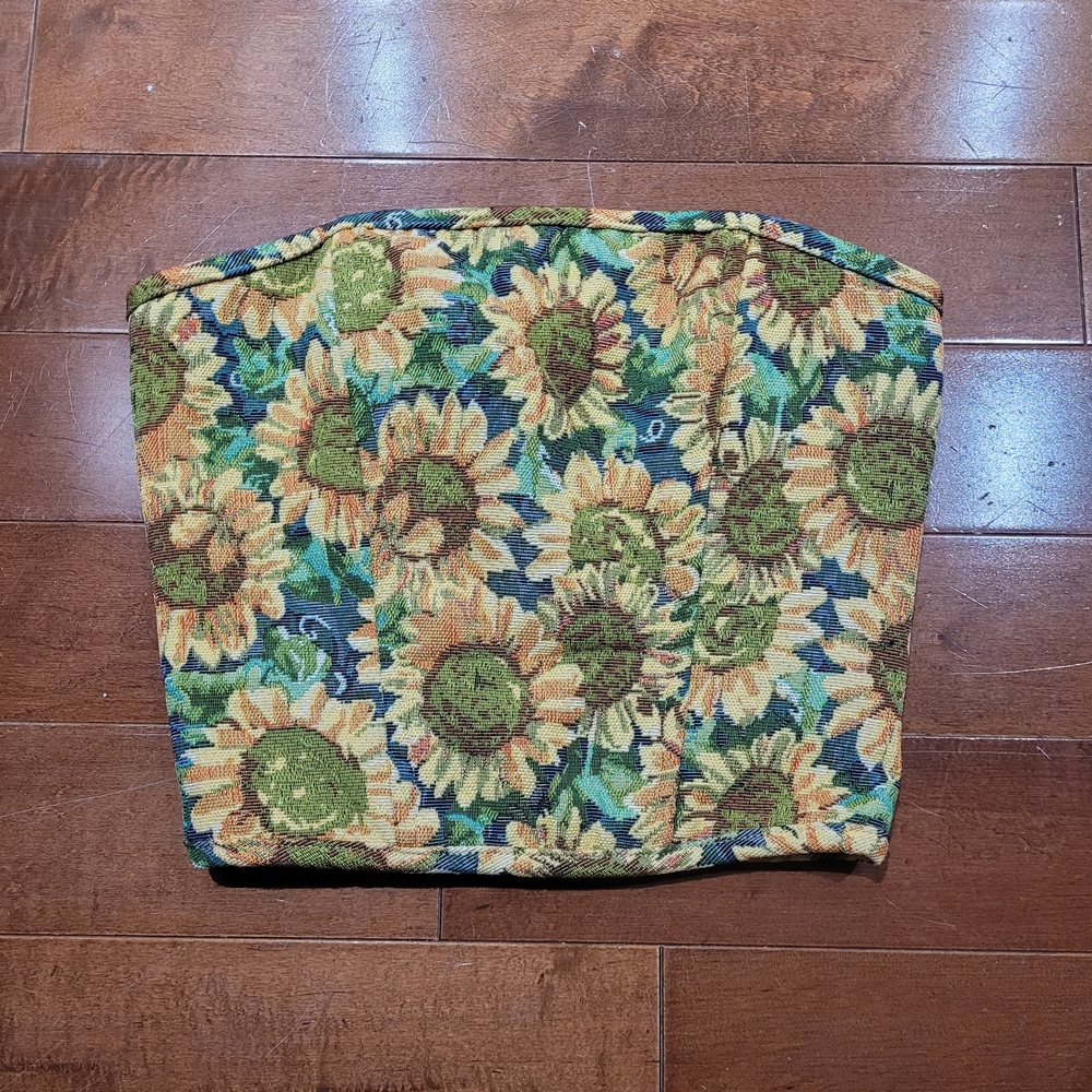 Floral Sunflower Corset Bustier Top